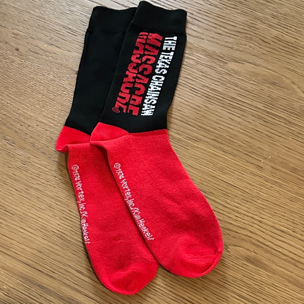 Texas Chainsaw Massacre Black and Red Casual Socks